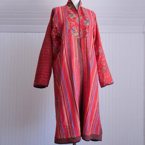 Stunning vintage Turkmen Chodor tribe handmade robe/jacket/duster - Picture 11 of 12